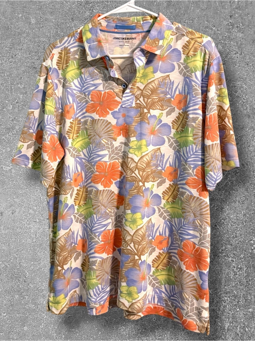 🌼Johnston & Murphy Men’s Short Sleeve Floral Polo - Multicolor